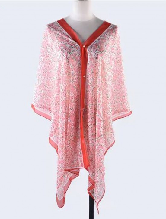 Reversible Pearl Chiffon Top with Floral Print